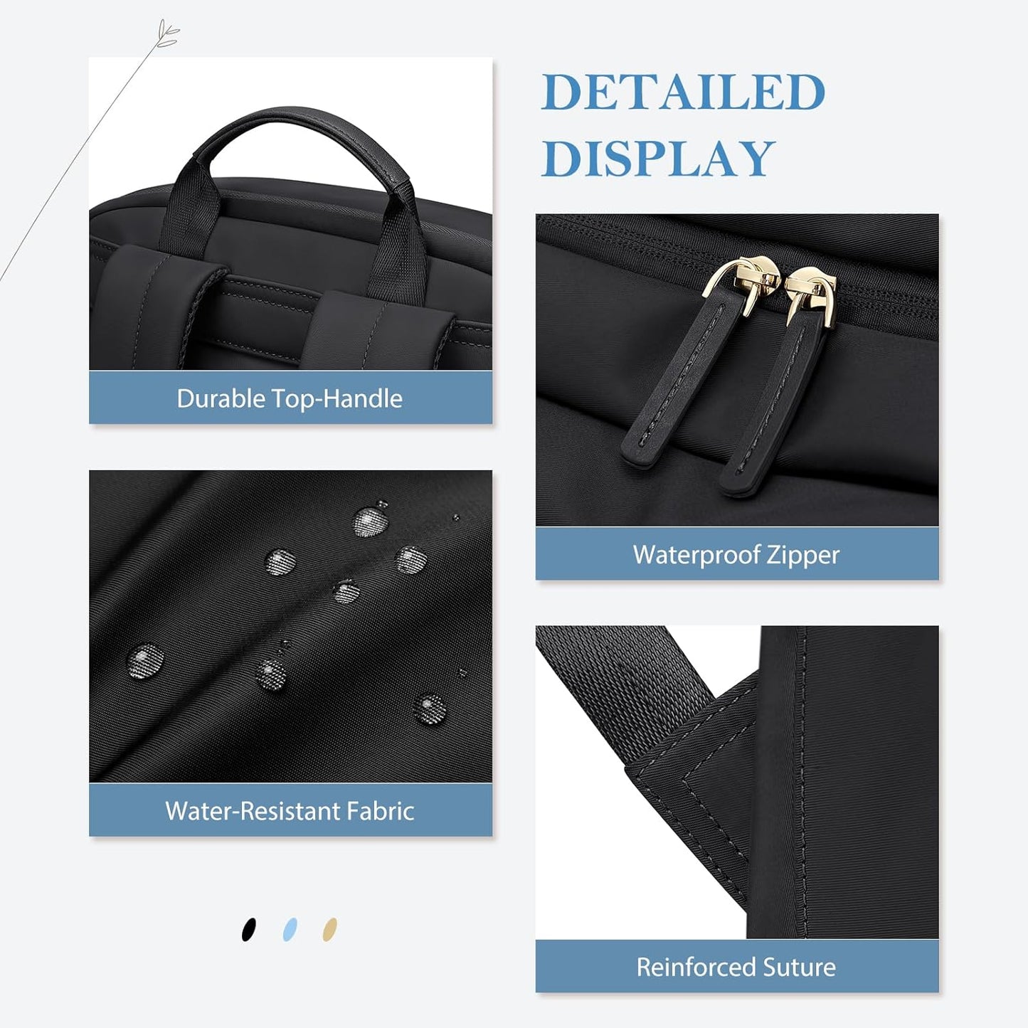 Travel Backpack for Women Personal Carry On Bag Business Weekender Hiking Multilayer Laptop Bag,16 Inch,Black