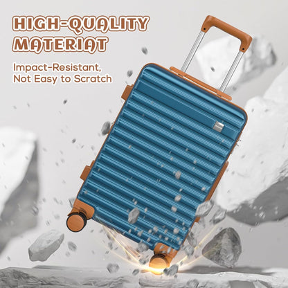 imiomo Luggage Sets 3 Piece,Expandable Hardside Suitcase Set with Spinner Wheels,Lightweight Travel Luggage set with TSA Lock（20/24/28,Blue）