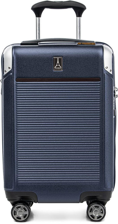Travelpro Platinum Elite Hardside Expandable Carry on Luggage, 8 Wheel Spinner, TSA Lock, Hard Shell Polycarbonate Suitcase, True Navy Blue, Compact Carry on 20-Inch