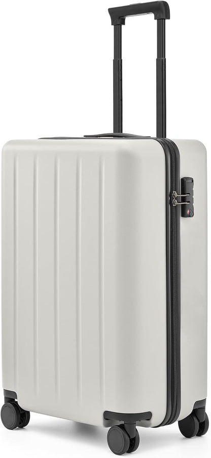 Carry On Suitcase, 20 Inch Carry-On Luggage with Double Spinner Wheels, Dry Wet Separate Design, PC Hard Case Suitcase, Lightweight Travel Luggage, TSA Approved (Solid White, Danube)