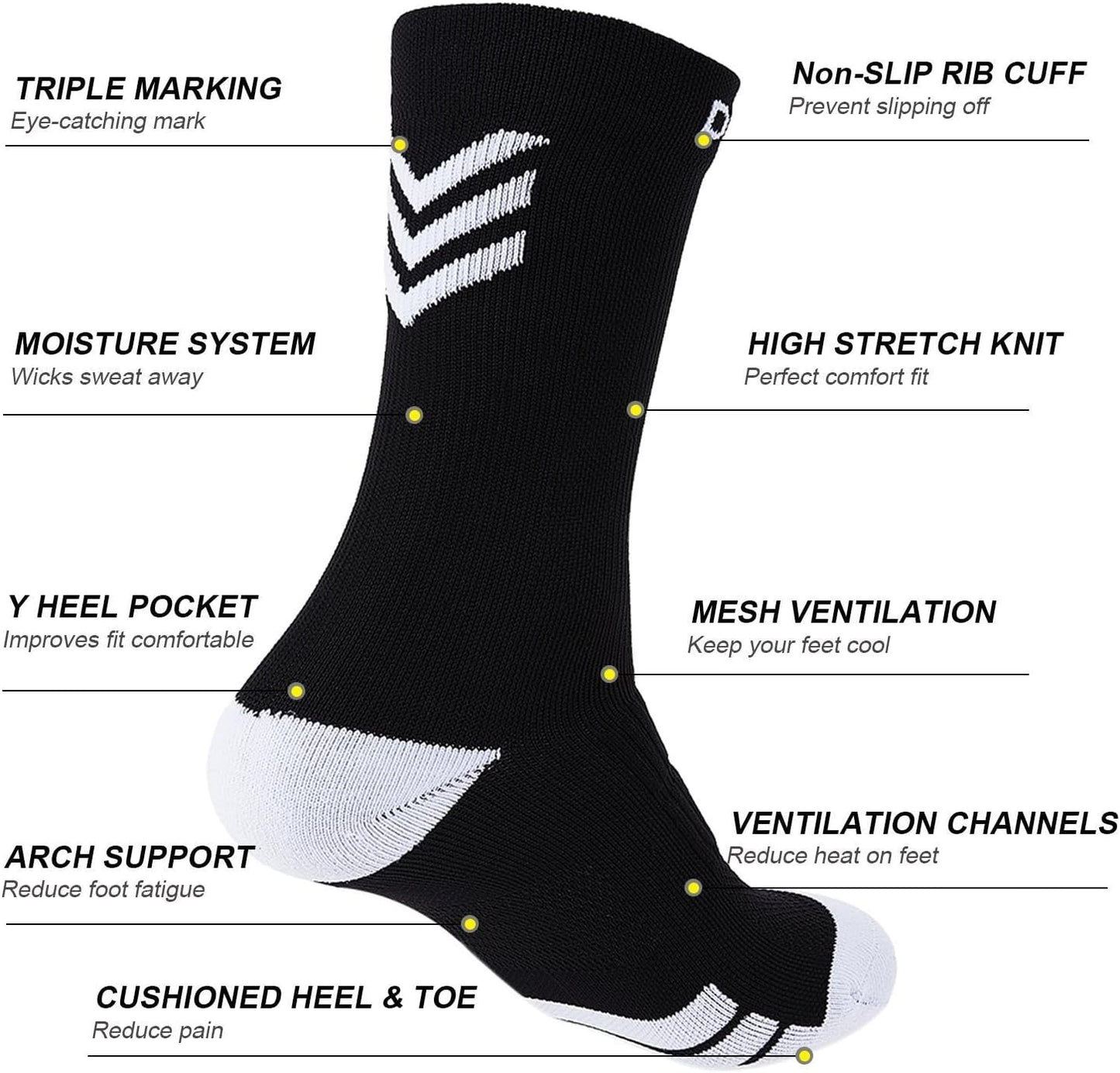 DOVAVA Dri-tech Compression Crew Socks (4/6 Pairs), Comfort Boost Circulation