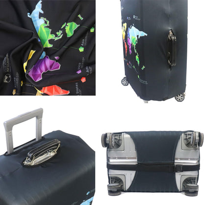 MosaiRudo Thicker Luggage Cover Elastic Suitcase Cover Protector Fits 18-32 Inch Suitcase Travel Accessories (Abstract Map, XL)