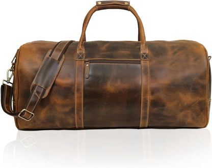 Leather Travel Duffel Bags for Men and Women Full Grain Leather Overnight Weekend Leather Bags Sports Gym Duffle