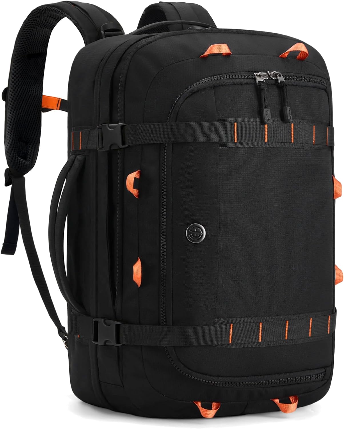 Tolaccea Travel Laptop Backpack, TSA Flight Approved Carry On Travel Duffel Backpack, Dual Laptop Storage for 17.3" and 15.6" Laptop, Large Luggage Backpack 40-45L Expandable for Men Women (Black)