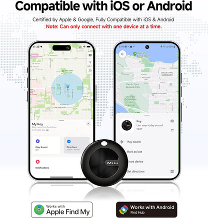 MiTag Duo - Bluetooth Tracker for iOS or Android, Smart Tracking Tag/Key Finder/Luggage Tracker/Item Locator, Compatible with iOS Find My or Google Find Hub App, IP67 Waterproof (1 Pack)