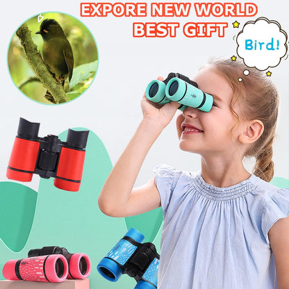 Kids Binoculars Best Gifts for 3-12 Years Boys Girls High-Resolution Optics Shockproof Mini Compact Binocuolar Toys Folding Small Telescope for Bird Watching Camping Outdoor Play