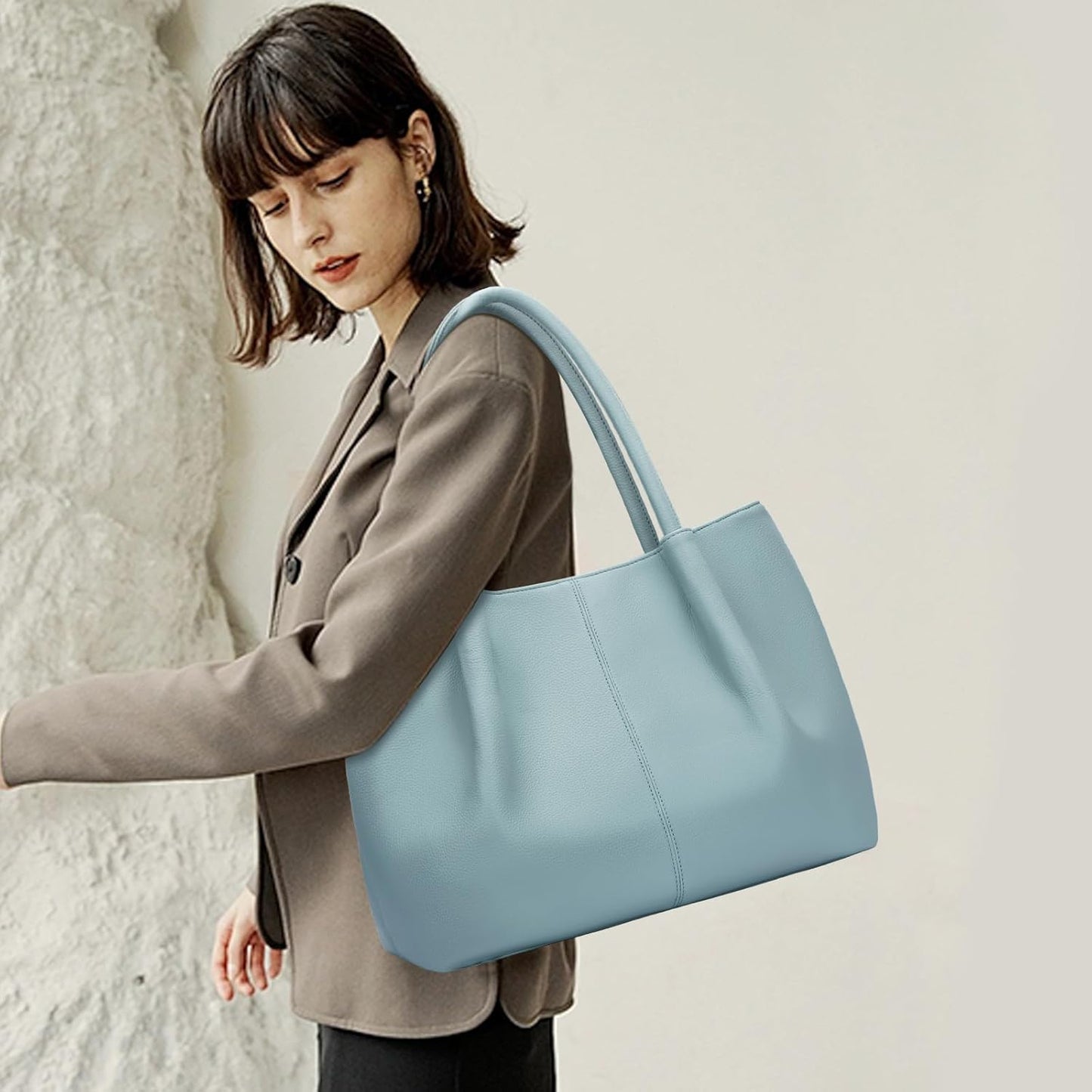 KKXIU Tote Bag for Women Vegan Leather Shoulder Purse Large Capacity Travel Bag