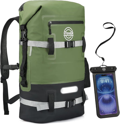 STOVER 5/10/25/30/40/55L Waterproof Backpack- Floating Dry Bag for Kayaking, Travel, Beach, Hiking, & Camping, Men/Women
