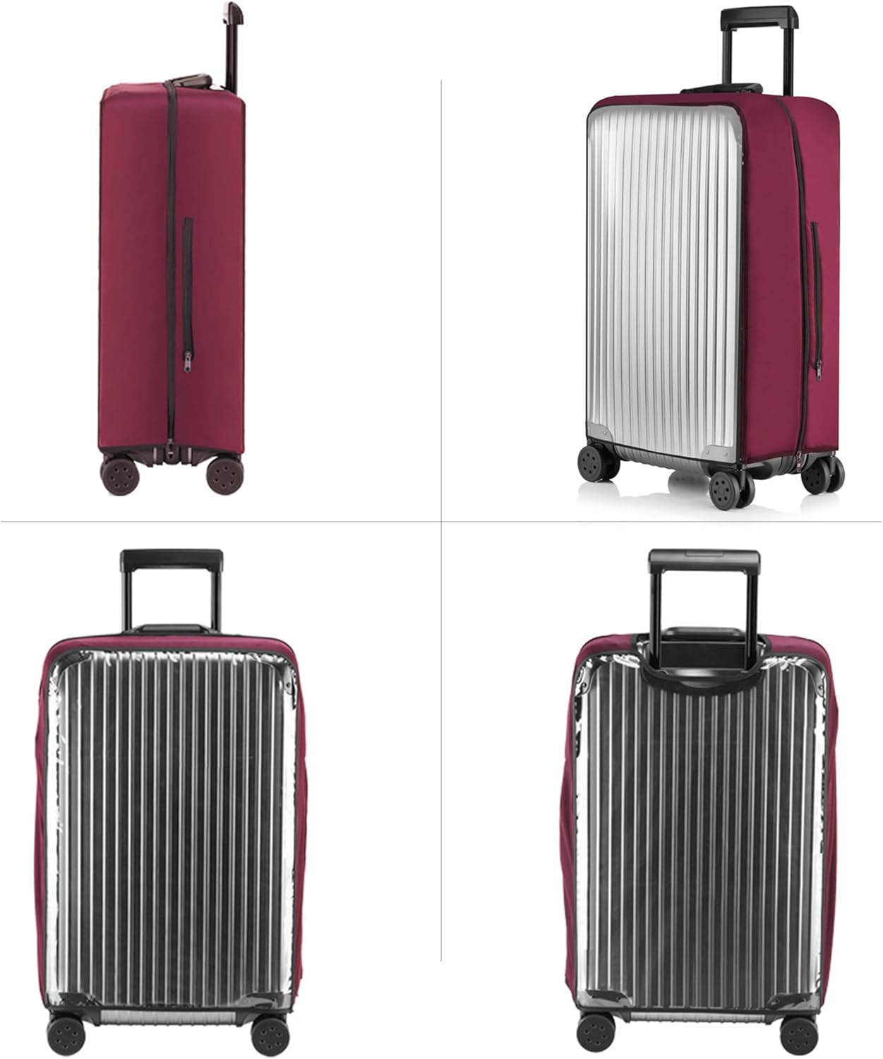 Transparent PVC Suitcase Cover, No Disassembly Required Clear Luggage Protector Suitcase Cover