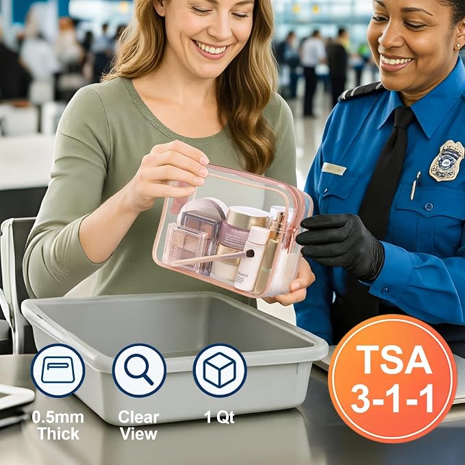 PACKISM TSA Approved Toiletry Bag, 3 Pack Clear Makeup Bag, Travel Makeup - Image 2