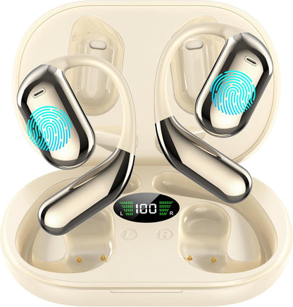 AI Language Translator Earbuds Real Time, 3-in-1 Translation Earbuds 134 Languages & Accents and Long Battery Life, HF Sound, Spanish/English Audífonos Traductores for Travel Business Learning, Beige