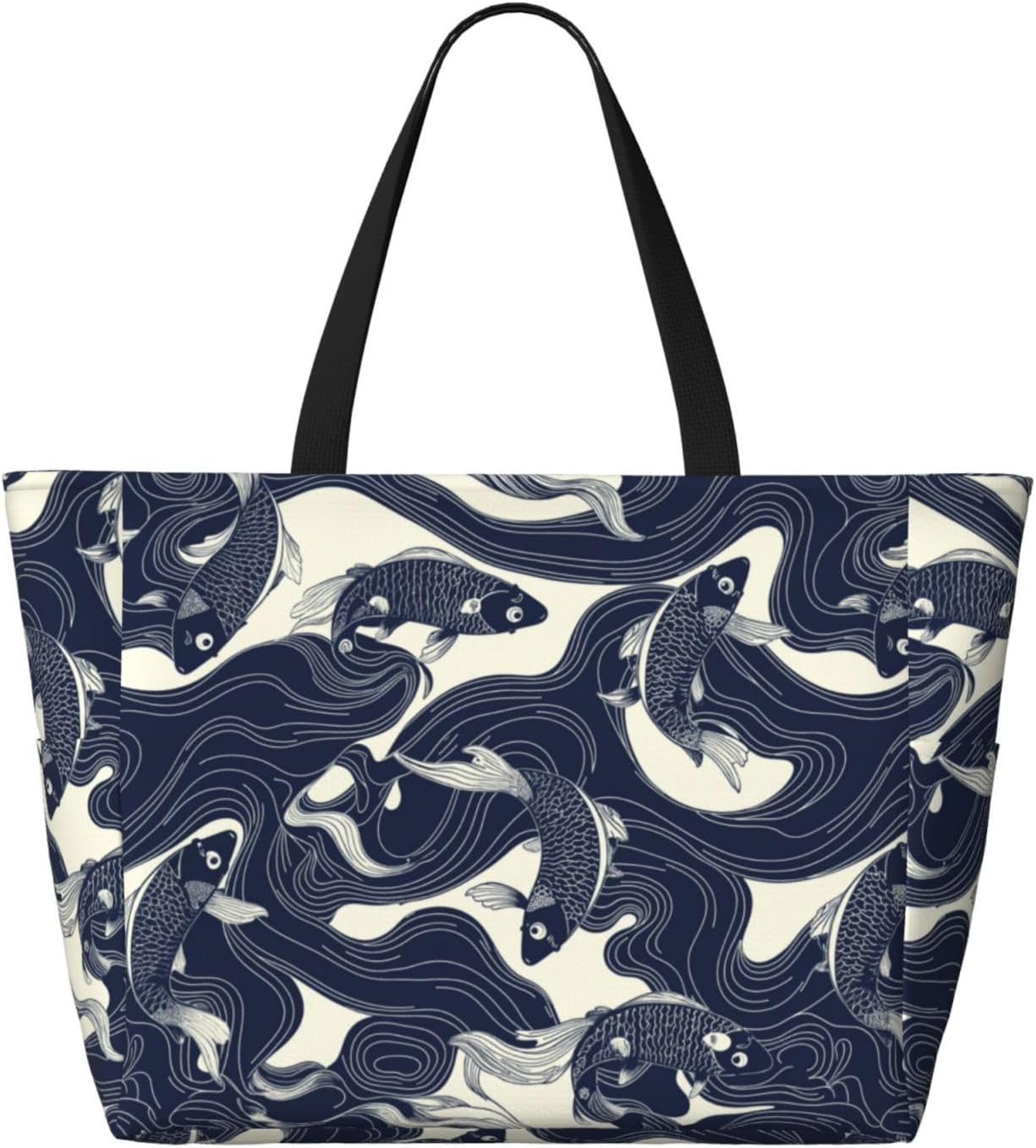 Beach Bag for Women Beach Tote Bag Waterproof Sandproof Large Bags with Zipper Big Capacity for Vacation Travel