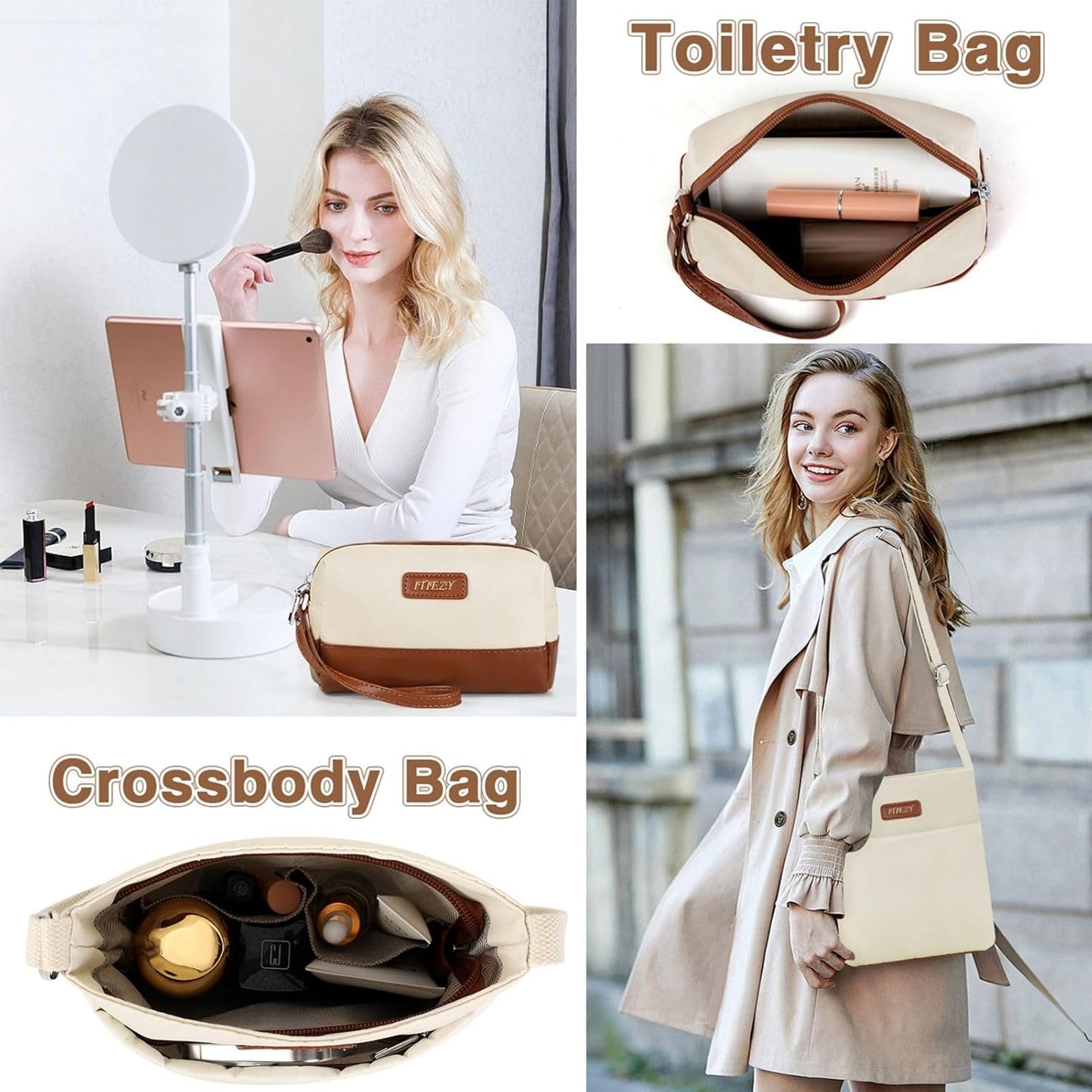 Weekender Bag for Women, Travel Duffel Bag Carry On Overnight Bag with Shoe Compartment Large Nylon Travel Weekend Tote Bag