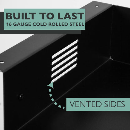 Ilyapa Under Desk Mount, Steel CPU Under Desk Computer Mount with Vents for Home Office Storage, Gaming Console Shelf - 2.8 x 8.1 x 8.5