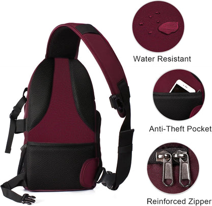 MOSISO Camera Sling Bag, DSLR/SLR/Mirrorless Camera Backpack Case Shockproof Photography Backpack with Tripod Holder & Removable Modular Inserts Compatible with Canon/Nikon/Sony/Fuji
