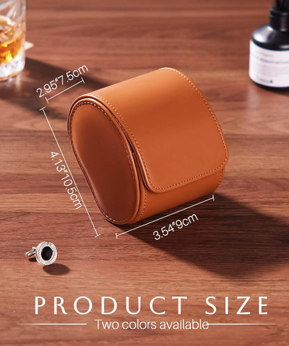 Homde Travel Watch Box Leather: Traveling Case for Men - Luxury Watch Roll for Wristwatch on the Go (brown, S)