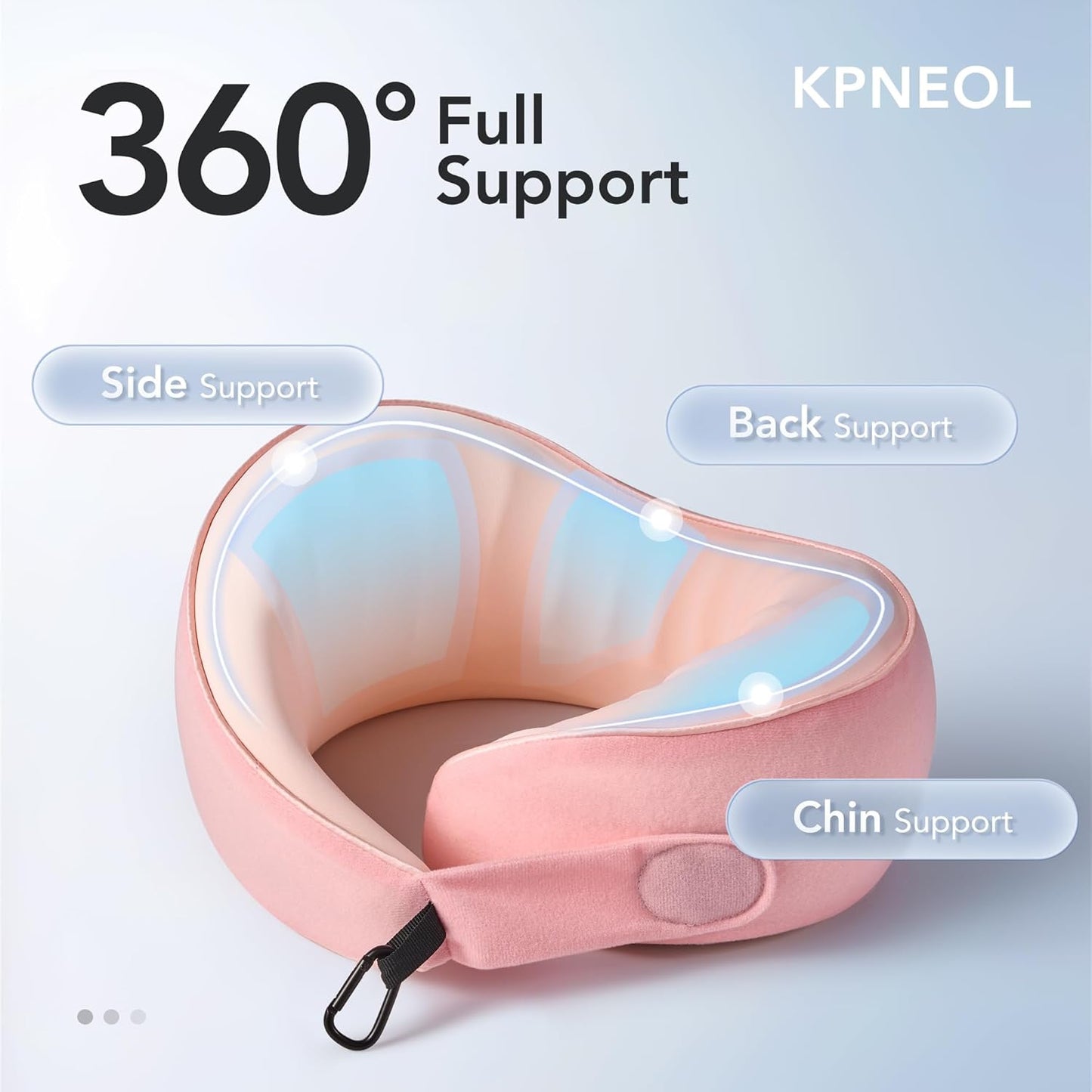Travel Pillow, 100% Pure Memory Foam Travel Neck Pillow Airplane Neck Support Ergonomic Design for Traveling Suitable for Airplanes,Offices and Cars-Cooling Silk Light Pink