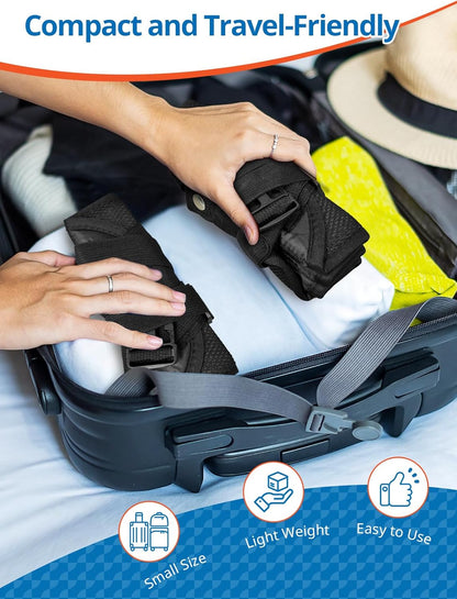 2 Pack Airplane Foot Hammock, Portable Travel Feet Rest Leg Relief, Ergonomic Hanging Sling for Long Flight,Car, Office Home, Comfort Support Travel Essentials, Black