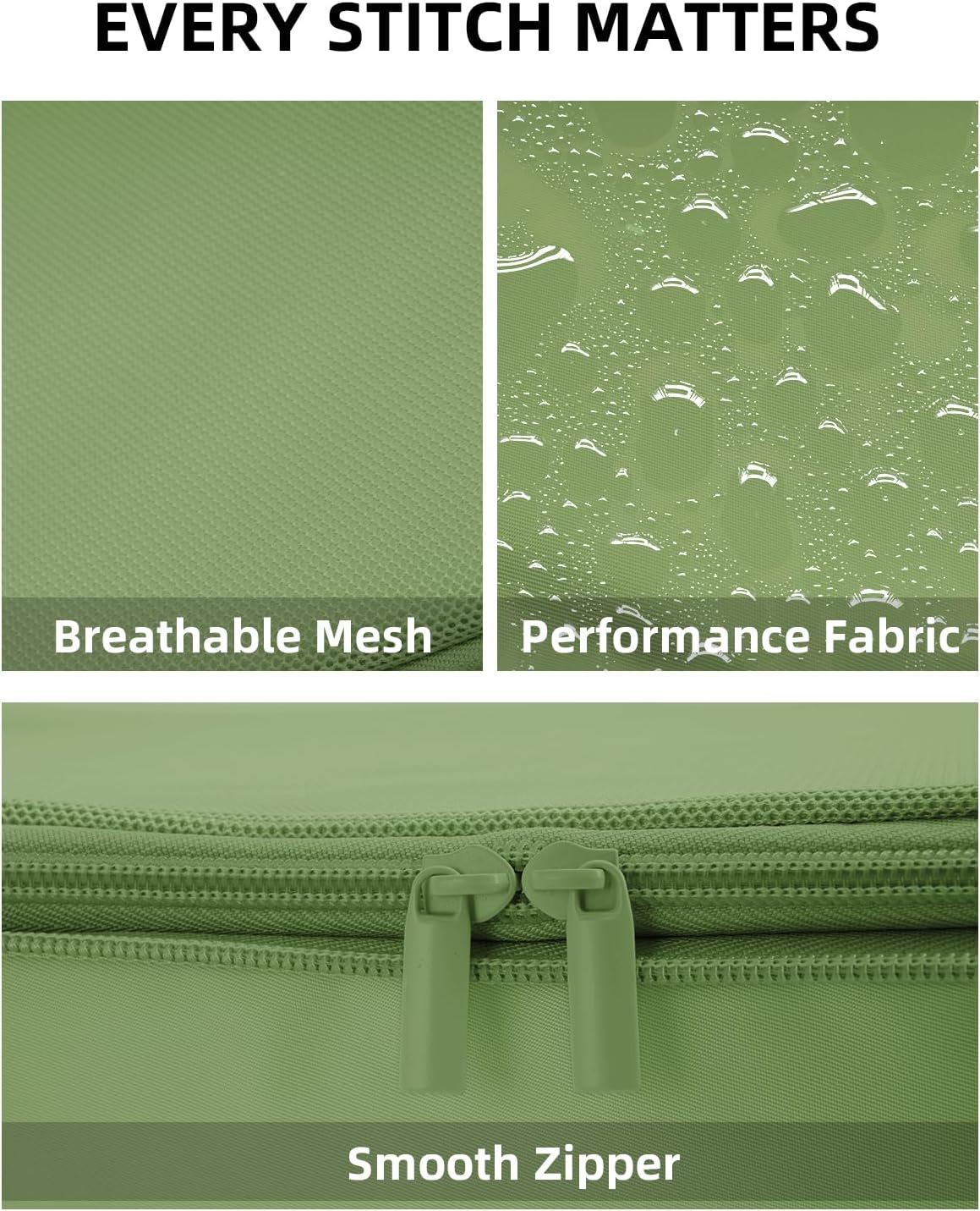 6 Set Compression Packing Cubes for Travel, Large Medium Small Luggage Organizers, Storage Bags for Clothes (6 Pack, Forest Green)