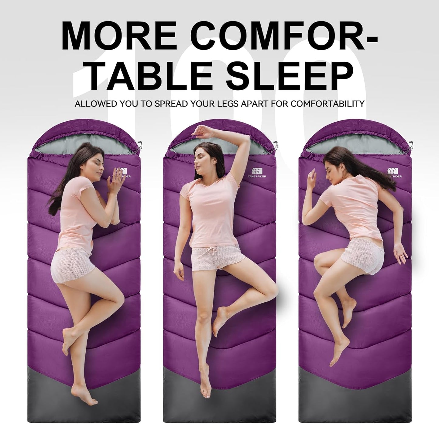 Sleeping Bags for Adults Cold Weather,Portable, Waterproof,Lightweight Sleeping Bag for Tall Girls Boys with Compression Sack for Warm Camping, Hiking, Outdoor & Indoor