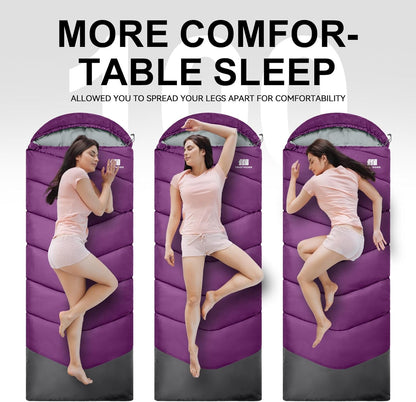 Sleeping Bags for Adults Cold Weather,Portable, Waterproof,Lightweight Sleeping Bag for Tall Girls Boys with Compression Sack for Warm Camping, Hiking, Outdoor & Indoor