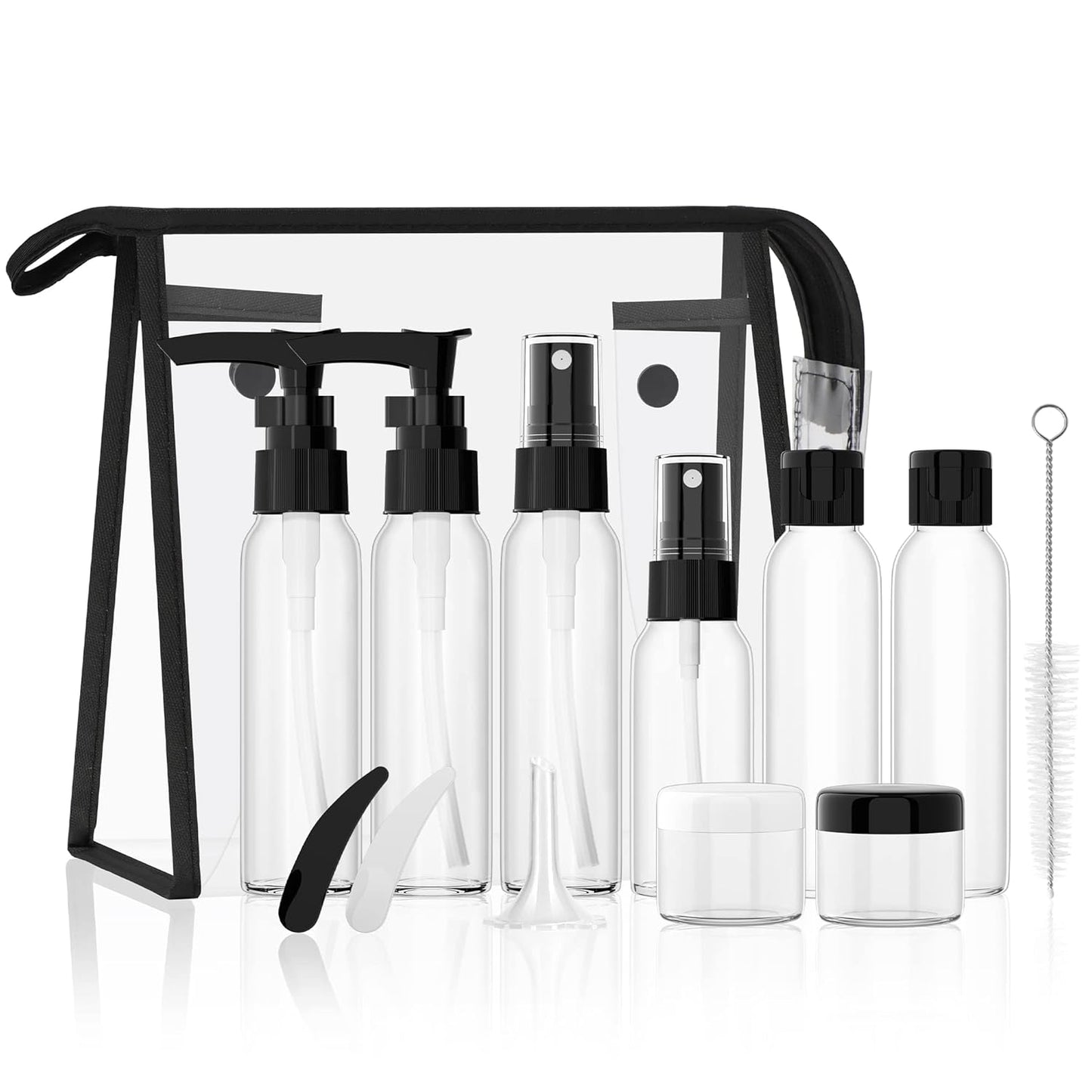 Morfone Travel Bottles Kits -TSA Approved Travelling Size Containers for Toiletries Leak Proof Refillable Liquid Travel Essentials with Toiletry Bag for Cosmetic Shampoo Conditioner Lotion