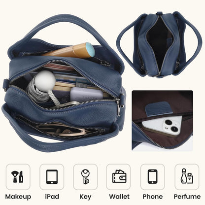 KOGTLA Genuine Leather Purses for Women, Crossbody Shoulder Bags with Top-Handle, Tote Satchel Handbags