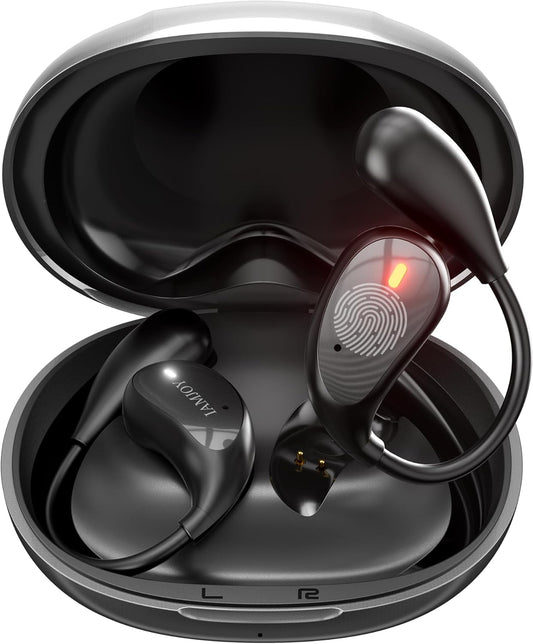 IAMJOY Language Translation Earbuds, 163 Two Way AI Translator Earbuds Language Translator OWS Earbuds Real Time 3-in-1 Online Translator Device with APP Fit iOS ＆ Android for Travel Business Learning