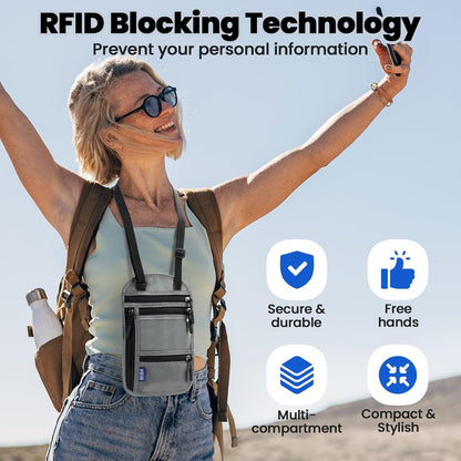 Passport Holder for Families | RFID Blocking Neck Wallet | Travel Document Organizer | Multi-Passport Pouch | Portable and Stylish