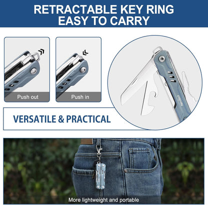 NexTool Mini Sailor S11 Keychain Multitool, 11-in-1 Compact EDC Pliers with Pocket Knife, Scissors & Screwdrivers, Lightweight Small Multitool for DIY, Travel, Camping, and Gift, Cool Gadget for Men