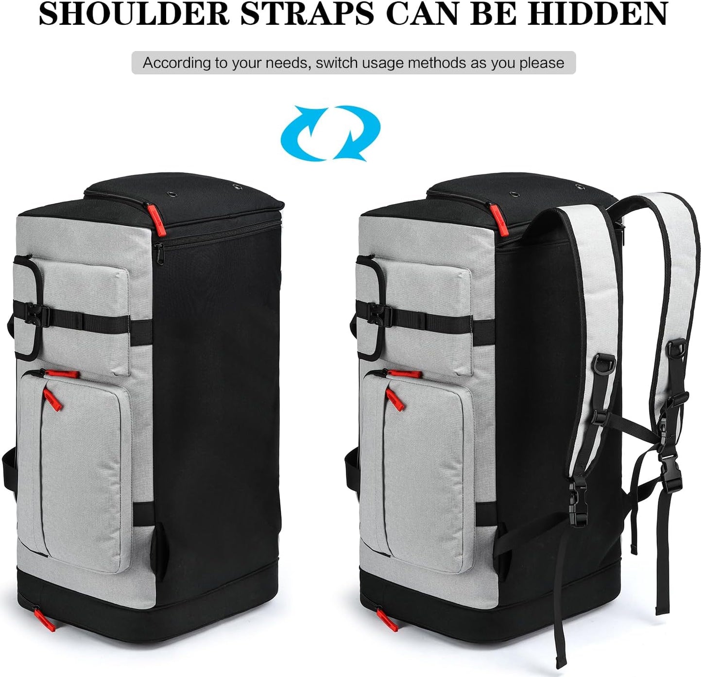 Lyweem Large Duffle Bag Backpack for Travel, 70L Heavy Duty Gym Duffel Bag with Shoes Compartment for Men & Women, Weekender Overnight Sports Backpack for Traveling