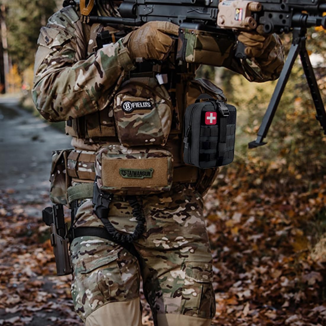 IFAK Kit Trauma Kit Military Medical First Aid Kits Bleeding Contral Emergency Survival Bug Out Bag for Camping Gear Supplies Hiking (Black)