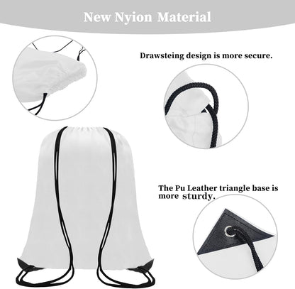 60 Pieces Drawstring Backpack Bags Sports Sackpack Bulk Cinch Gym Bag For Women Men Outdoor Sports Backpack（White）