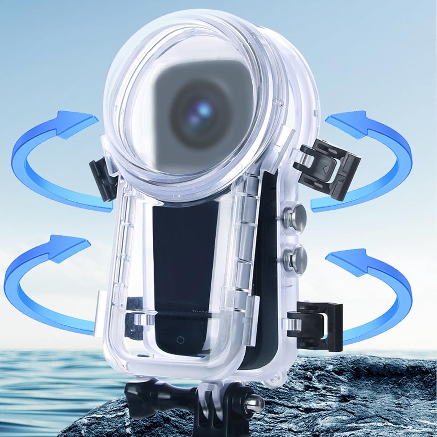Invisible Dive Case Compatible for Insta360 X4 Dive Housing Case 50m 164ft Waterproof Case Cover Underwater Protective Shell with Bracket Accessories for Insta360 X4 Action Camera
