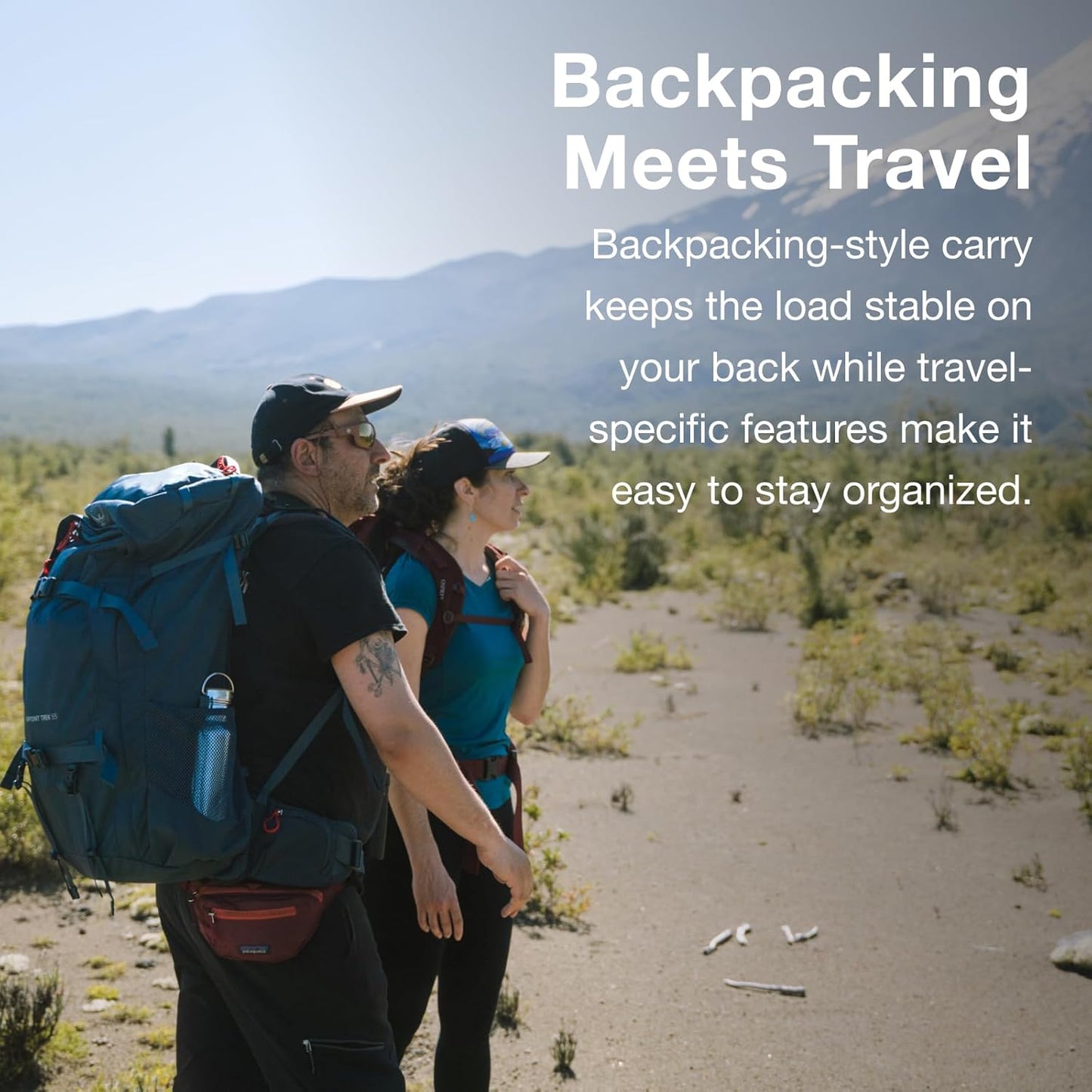 Osprey Fairview Trek 70L Women's Travel Backpack, Night Jungle Blue