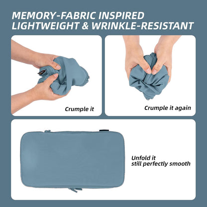 4 Piece Compression Packing Cubes for Suitcases and Backpack, Lightweight Travel Organizers (Gray Blue)