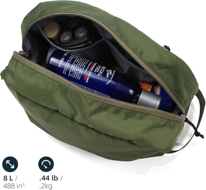 Travel Toiletry Bag 8L, Large Packing Cube with Waterproof TPU Wet/Dry Compartment (04 Forest Green)