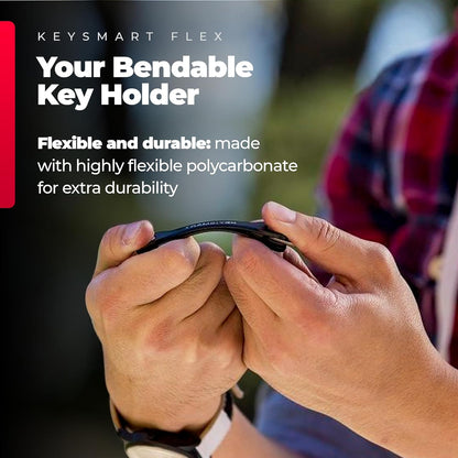 KEYSMART Key Holder for Keychain - Compact Key Organizer for Key Chain, Minimalist Clutter-Free EDC Keychains, Key Ring for Car Fobs Key Chains, Expandable (Up to 8 Keys, Black 2-Pack)