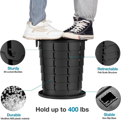 TRIPTIPS Upgrade Retractable Portable Toilet Travel Toilet Adjustable Height Camping Toilet Portable Potty for Adults Kids, Foldable Portable Toilet for Camping/Car