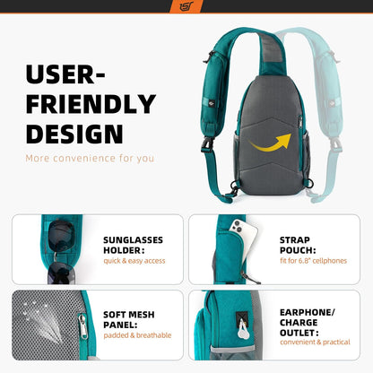 SKYSPER Sling Bag RFID Crossbody Sling Backpack Cross Body Shoulder Bag Travel Hiking Daypack for Women Men