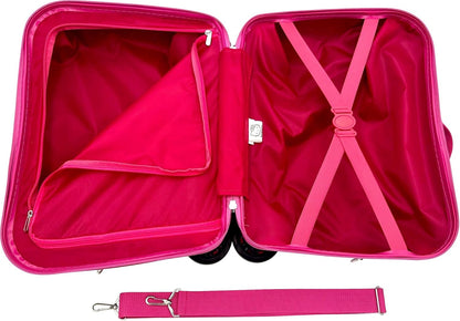 Fast Forward Ride-On 18"" Suitcase For Kids/Tow-Along Toddler Carry-On Luggage With Wheels (Princess), Large
