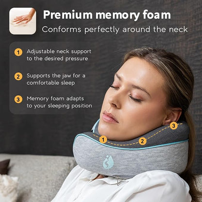 Travel Pillow - Airplane Neck Pillow - 100% Pure Memory Foam Flight Pillow - Image 4