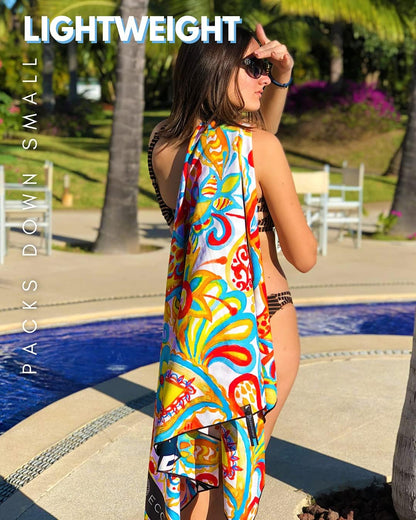 ECCOSOPHY Microfiber Beach Towel - Sand Free Towels are Quick Dry, Light Weight, Super Absorbent - Perfect Pool, Travel, Cruise, Camping Essentials - Oversized Extra Large for Adults 71x35 in