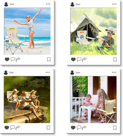 Kids Beach Folding Camping Chair - Kids Camping Chair with Outdoor Umbrella - Lightweight and Sturdy - for Beach Outdoor Camping Picnic (Blue)