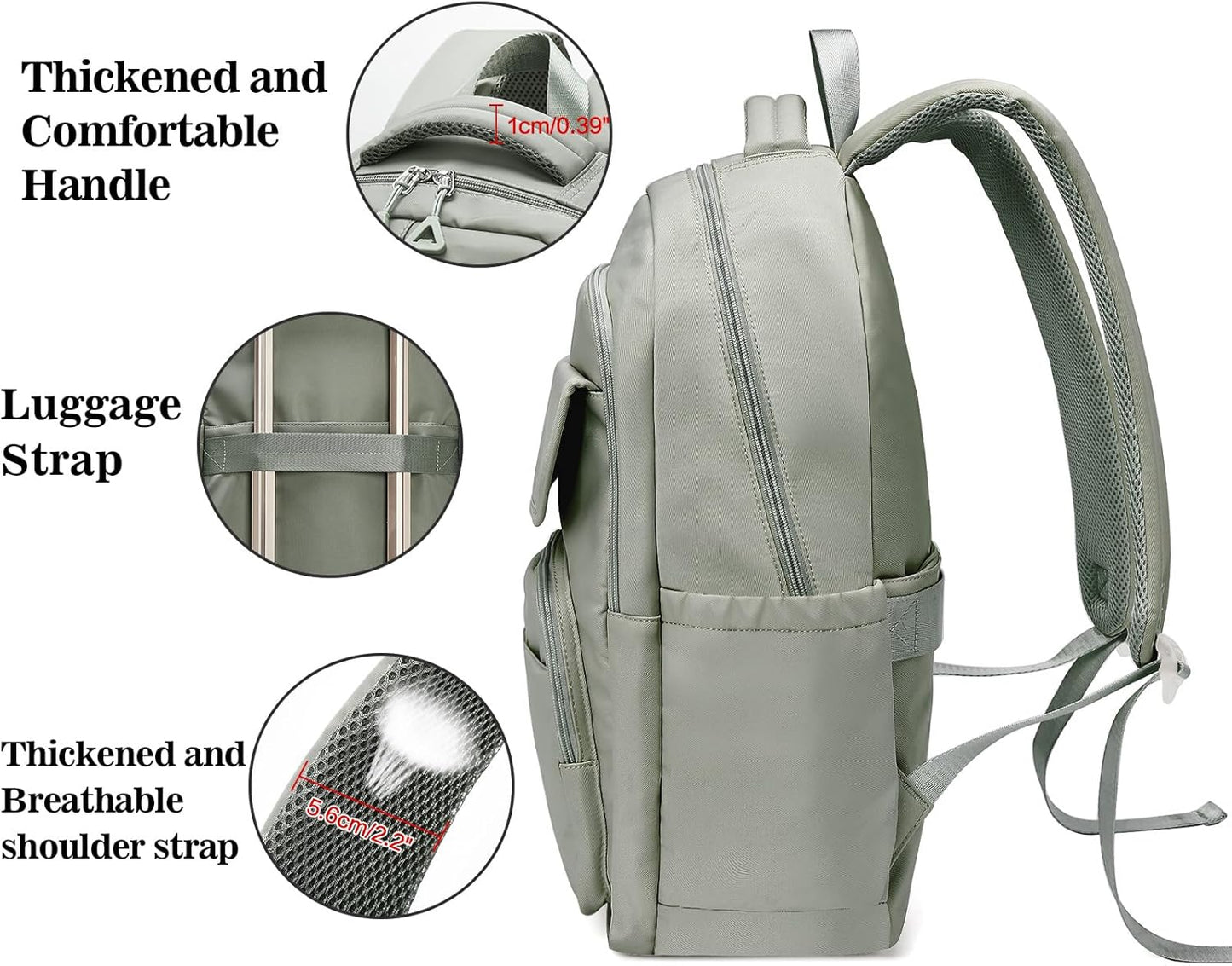 FOXLOVER Travel Laptop Backpack, Anti-Theft Slim Business Backpack, School College Bag for Men & Women, Fits 15.6 Inch Laptop