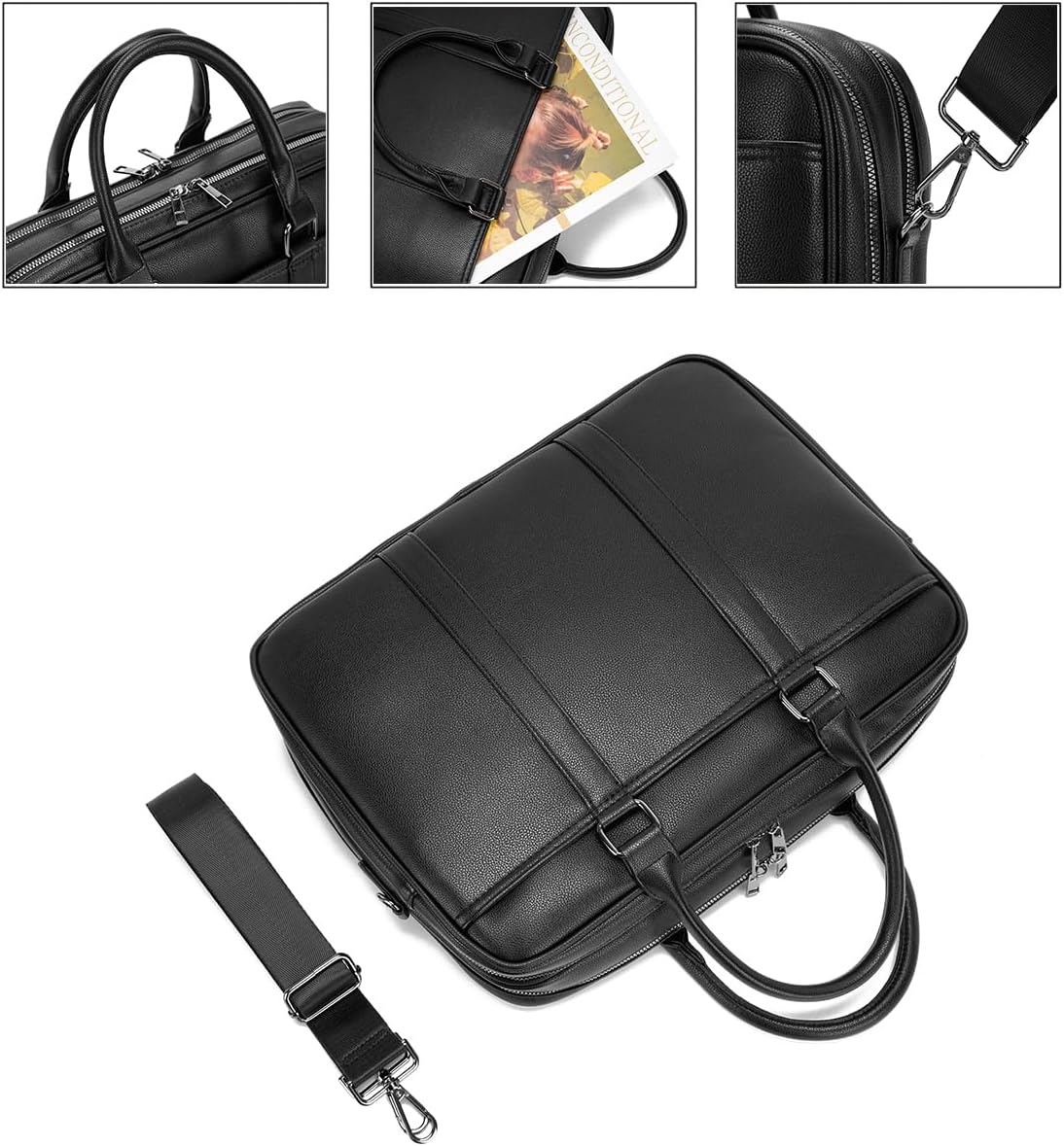 Accordian File Organizer with Handle,briefcase,15.6 in Laptop Bag Portable Document Organizer Handbags Back packs