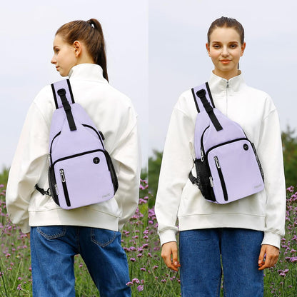 MOSISO Sling Backpack Bag, Crossbody Shoulder Bag Travel Hiking Daypack Chest Bag with Front Square Pocket&USB Charging Port