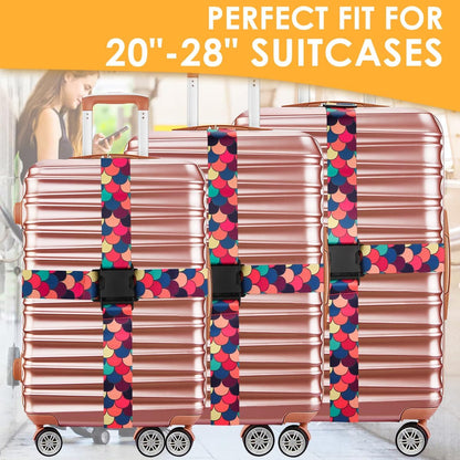 Adjustable Travel Luggage Strap Suitcase Belt Travel Bag Accessories 1.96 in W x 6.23 ft L