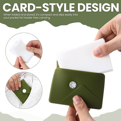 LemonRoad Silicone Folding Camping Cup Card Design Collapsible Silicone Travel Cup Waterproof 250 ml for Camping Outdoors International Travel(Green)