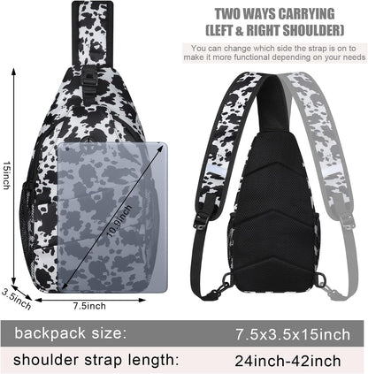 Crossbody Bags for Women Men Trendy Sling Bag Bakpack Casual Chest Bag with Convertible Shoulder Strap